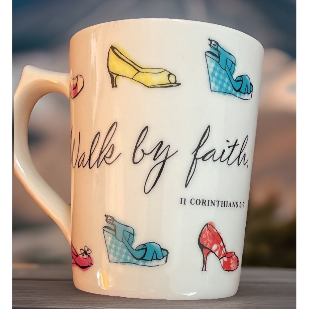 Dayspring 87473 Religious Coffee‎ Mug Walking By Faith Corinthians 5:7 Shoes Cup
